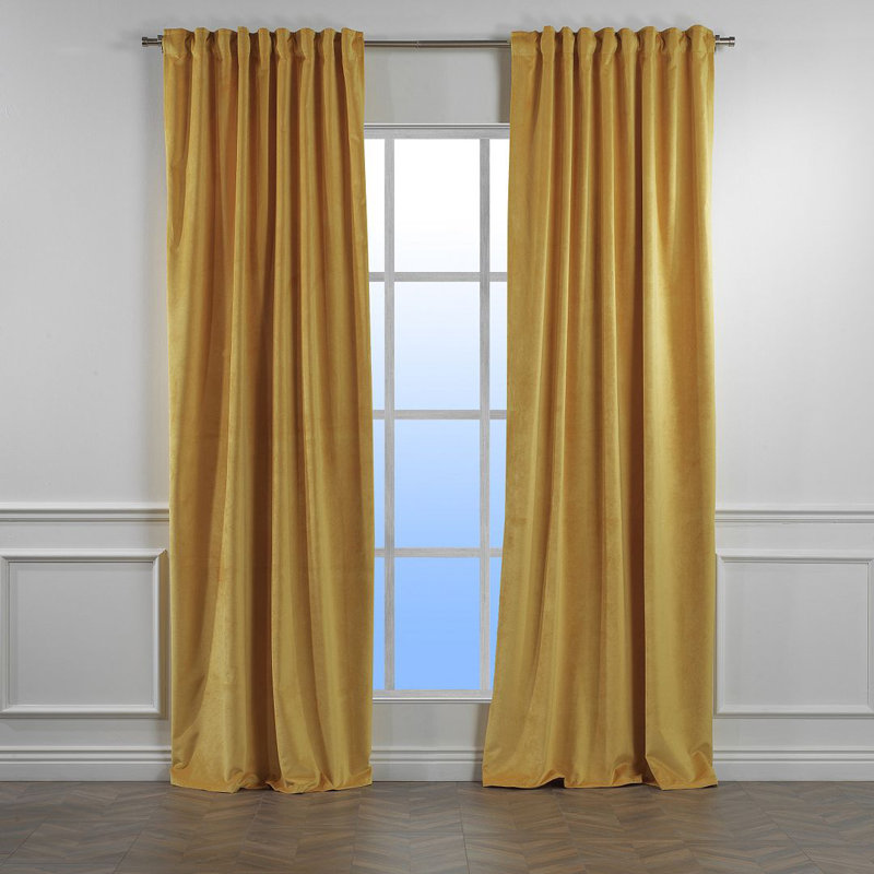 Panneau simple décoratif extra large en velours mat sur mesure, 62 JAUNE, L 52 po x L 156 po