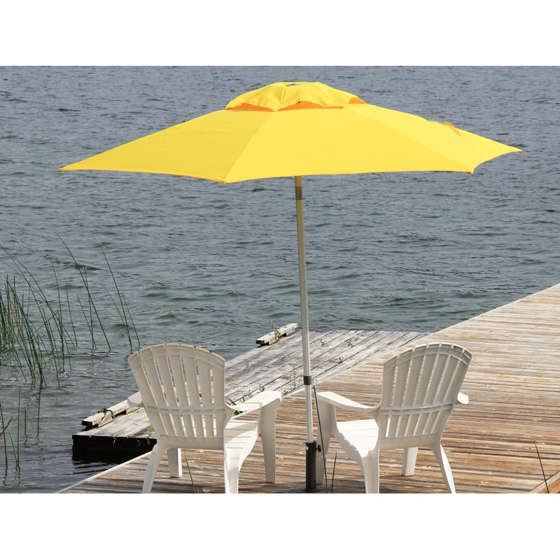 Parasol de marché en aluminium 8,5 pi, Jaune