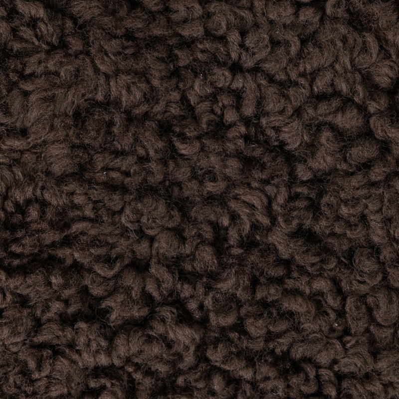 Oslo Ottoman, Cocoa Shearling, Vintage Brown Oak