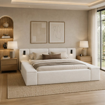 Structure de lit plateforme tapissier Teddy