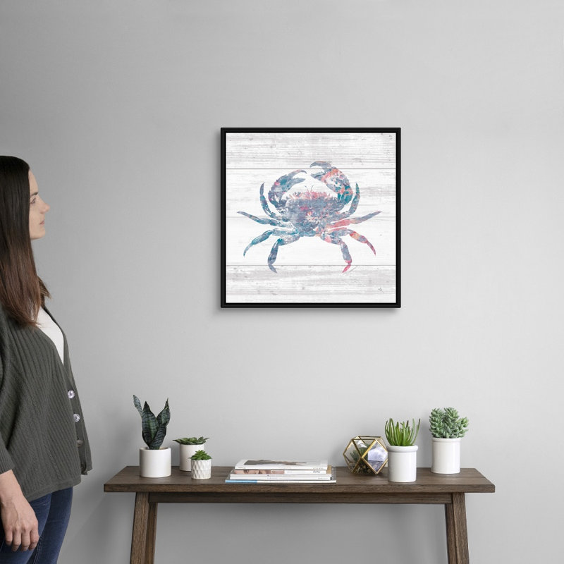 «Ocean Life I», art mural sur toile, Cadre noir, H 22 po x l 22 po x P 2 po