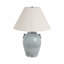 Lampe de table cruche en céramique 24 po Red Barrel Studio®, bleu avec abat-jour conique