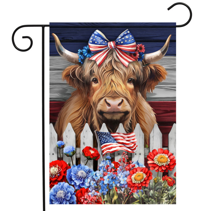 Drapeau patriotique de la vache des Highlands