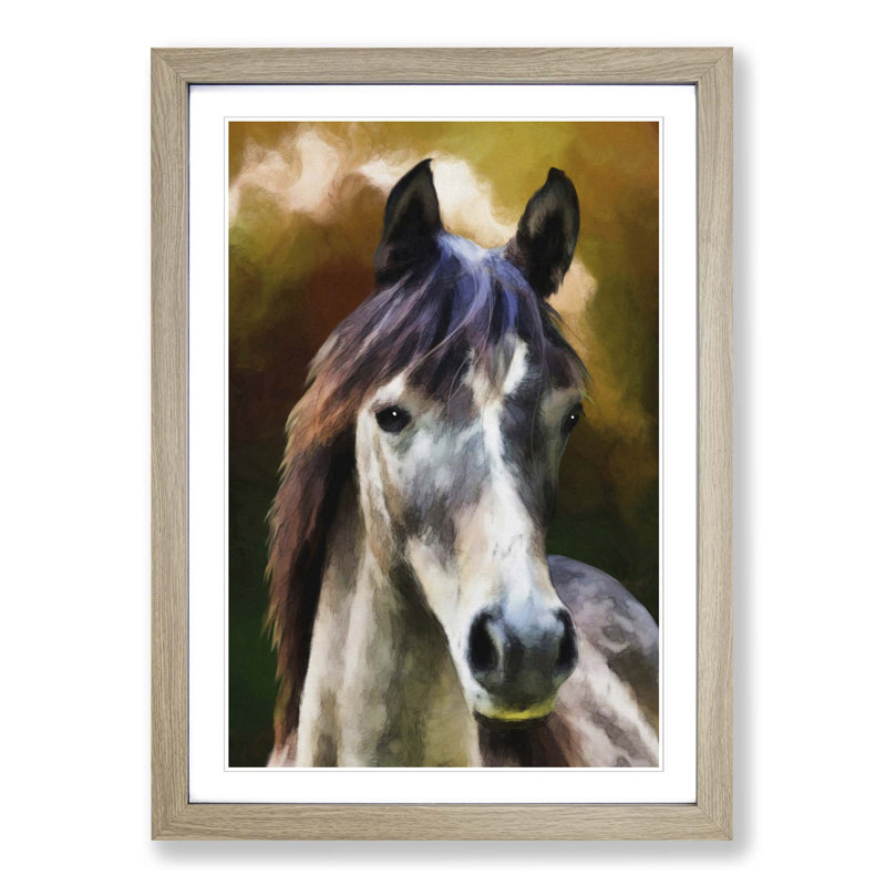 Horse Digital - Framed Print, Oak