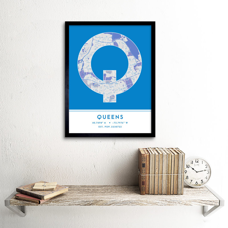 Queens New York United States City - Single Picture Frame Typography