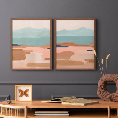«Desert Sunrise I», reproduction encadrée de qualité supérieure - prête à être accrochée - aucun clou requis - aucun clou requis