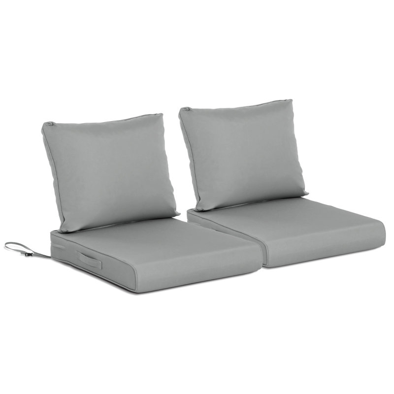 Coussin de dossier / siège d'extérieur, Gris, 2, L 23 po x P 26 po