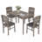 5PCS Dining Table Set with 4 Upholstered Chairs 1 Rectangular Table for Dining Room Gray