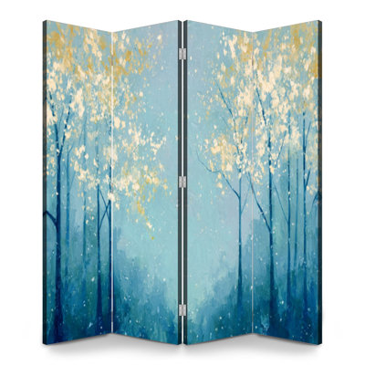 Cloison pliante 4 panneaux paravent Royal Teal