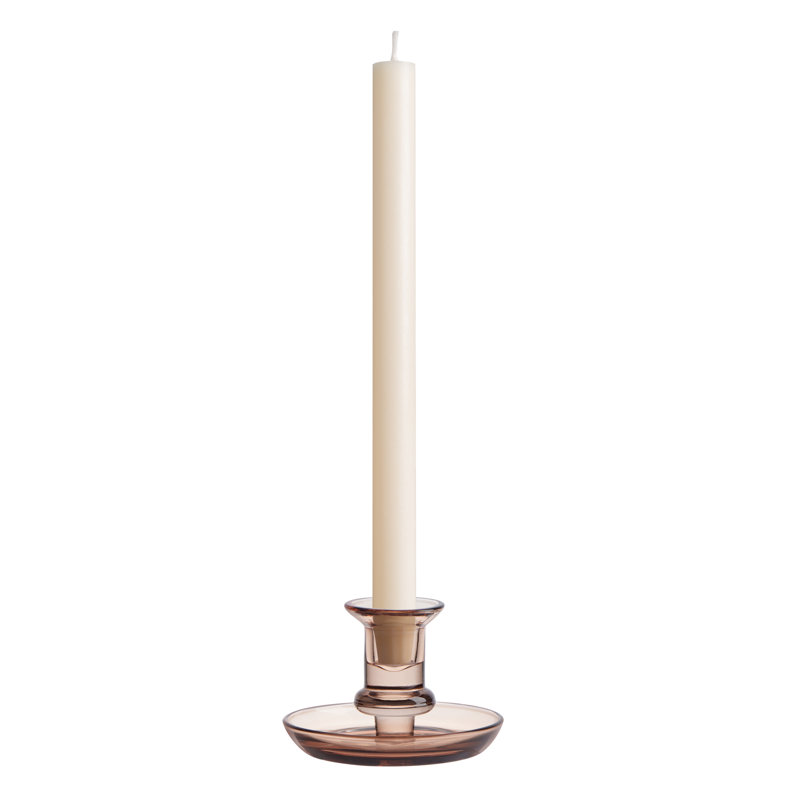 Porte-bougie en verre, Rose