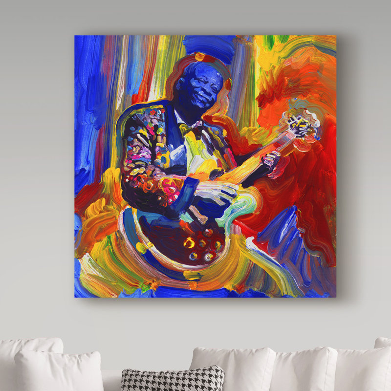 «Bb King Portrait», reproduction sur toile tendue, H 14 po x l 14 po x P 2 po