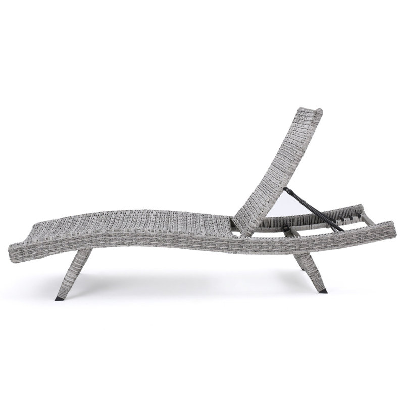 CRETE WICKER CHAISE LOUNGE, Gray