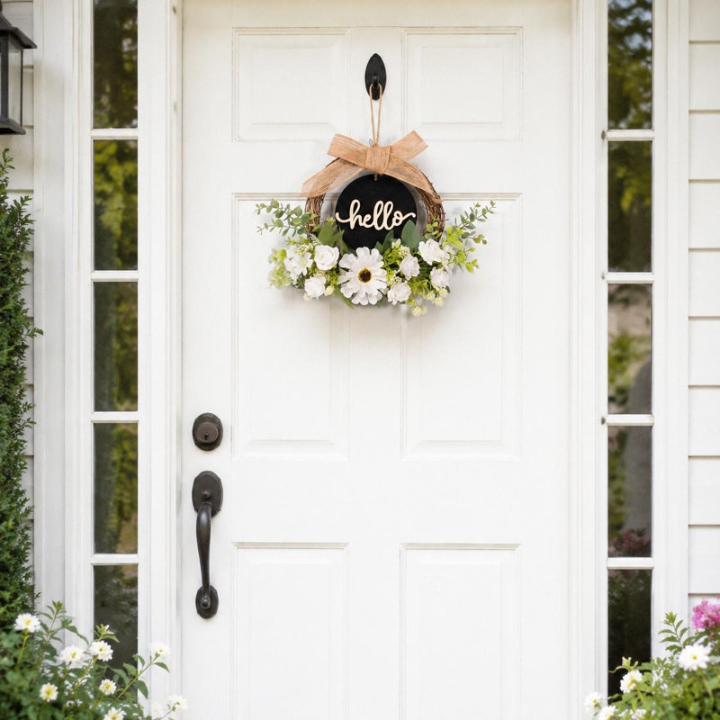 Couronne blanche 16 pouces pour porte d'entrée