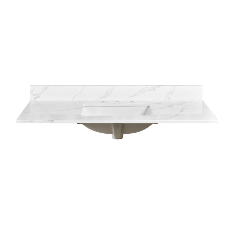 48" W  Quartz Vanity Top With Undermount Sink & Backsplash