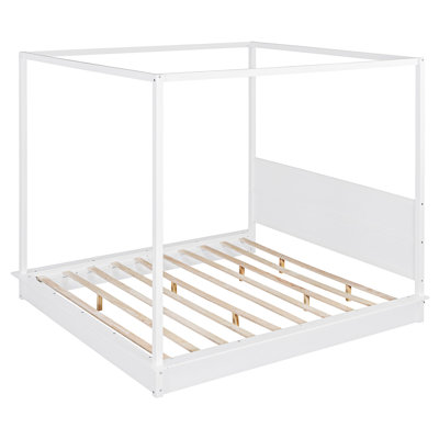Wood LED Canopy Platm Bed