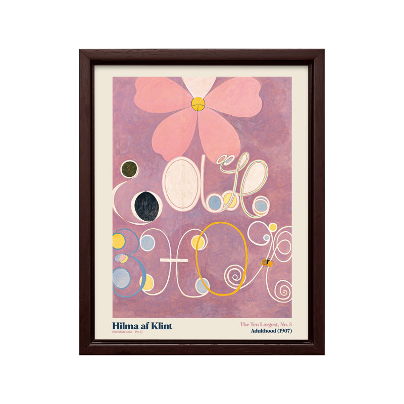Hilma af Klimt - The Ten Larmost - Adulthood No1, Canevas, H 24 po x l 32 po, Encadrement brun
