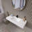 47.2"Wall-Mount Stone Resin Bathroom Sink Rectangular Vessel Sinks For Bathroom