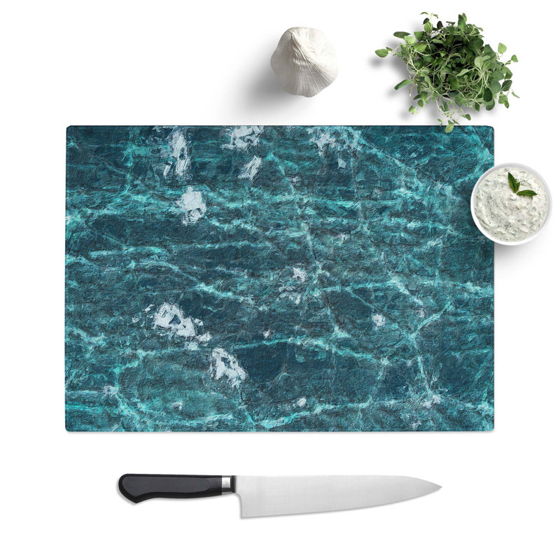Tempered Glass a Frozen Lake Chopping Board, 39 cm W x 28.5 cm L