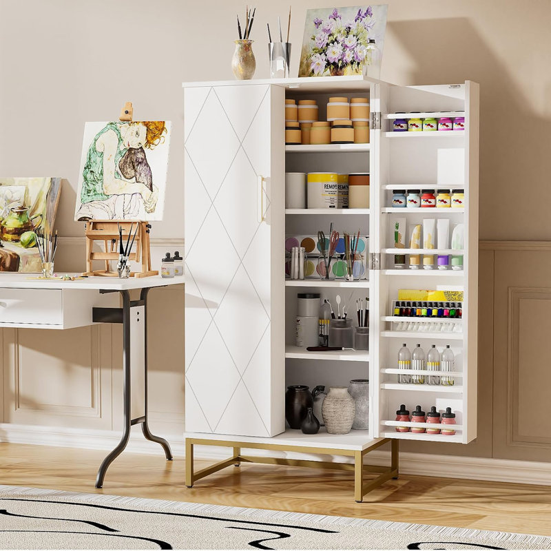 Armoires de cuisine 51 po avec tablettes réglables pour le bureau à domicile, Engineered Wood