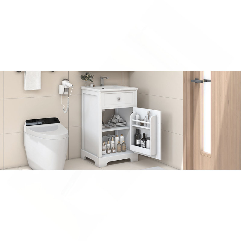 Meuble-lavabo élégant avec lavabo offrant beaucoup de rangement et un design moderne