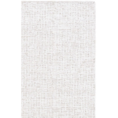Reaver Hand Tufted Viscose Wool Cotton with Latex Abstract Rug in Ivory