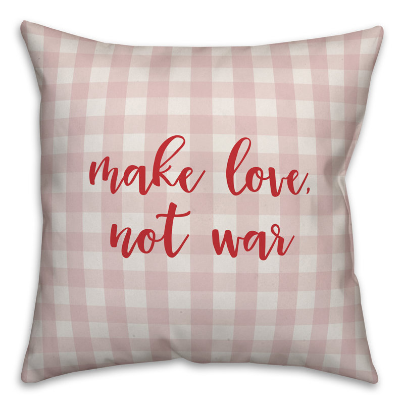  Coussin «Make Love Not War», Housse de coussin, Rose / rouge