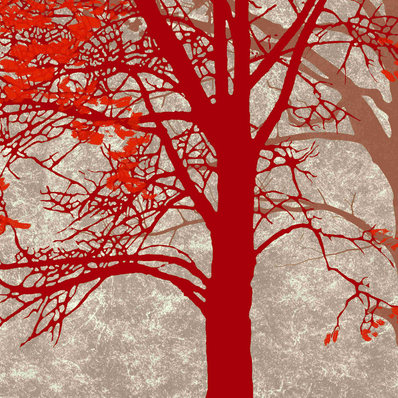 " Red Tree 8 ", 12" W x 12" H