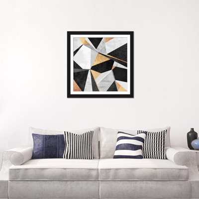 Géométrie, impression sur toile en or