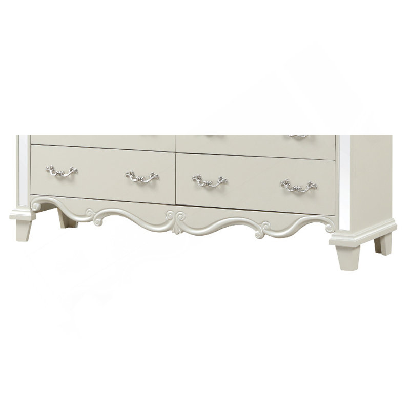 Milan Mirror Framed Dresser Made With Wood In White(Includes Dresser Only-Mirror Not Included)