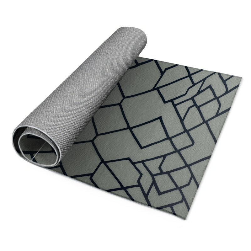 Tapis gris intérieur et extérieur Trellis, Rectangulaire 3 pi x 5 pi