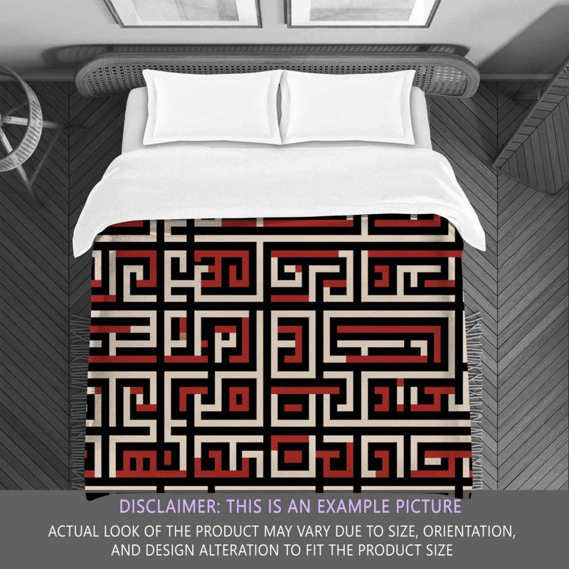 Édredon Mandala, Noir / rouge, Très grand édredon