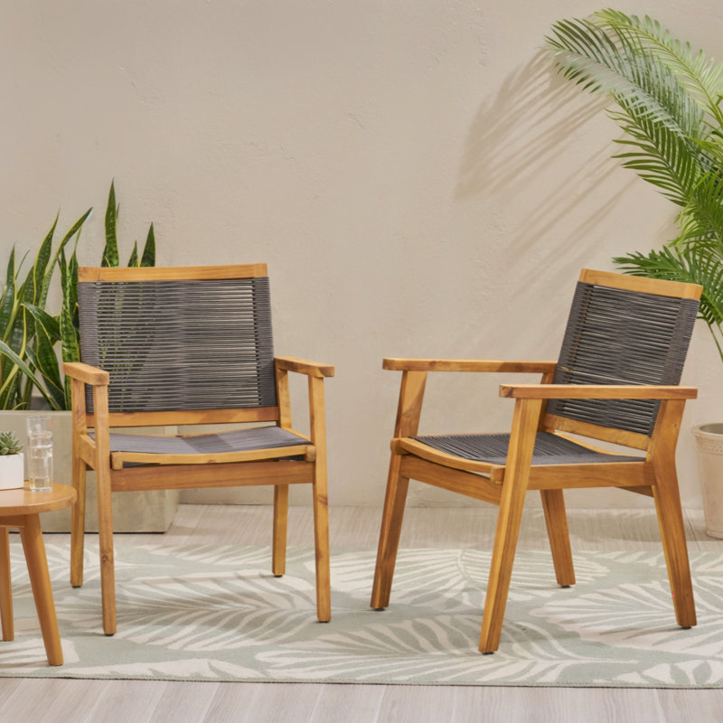 Fauteuils de patio en bois d'acacia Natalia, Gris / teck