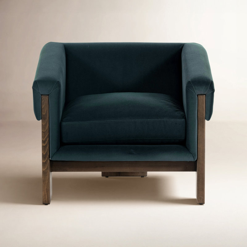 Leather Armchair, Modern Velvet Smoke