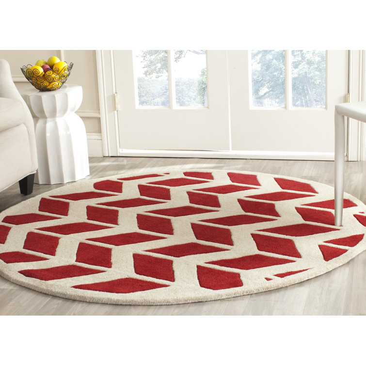 Deedie Hand Tufted Wool Chevron Rug