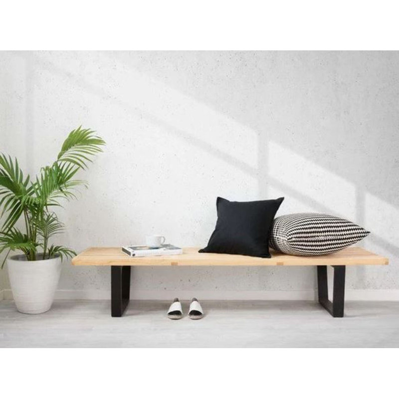 Milan Solid Wood Bench, Natural