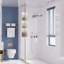 Système de douche mural à 3 fonctions avec pomme de douche de plafond ronde à effet pluie et cascade, douchette à fonction unique, ensemble de robinet de douche dissimulé en laiton massif-132212799