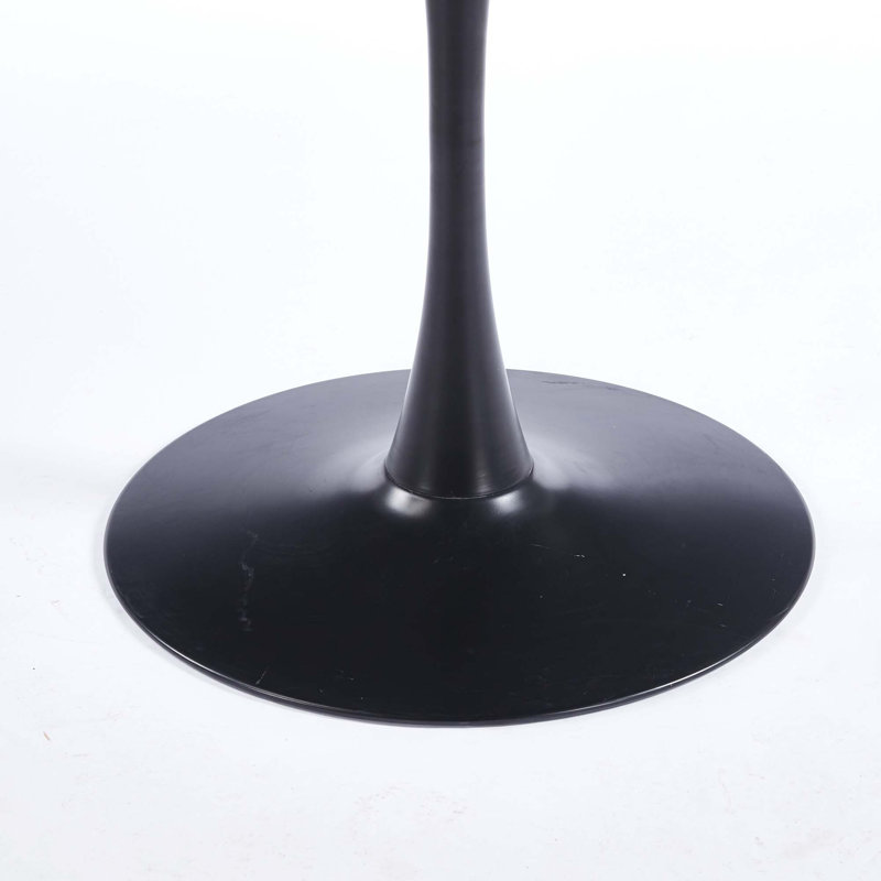 Table de salle à manger Mid-Century Tulip pour 4-6 personnes avec plateau rond en MDF et base piédestal