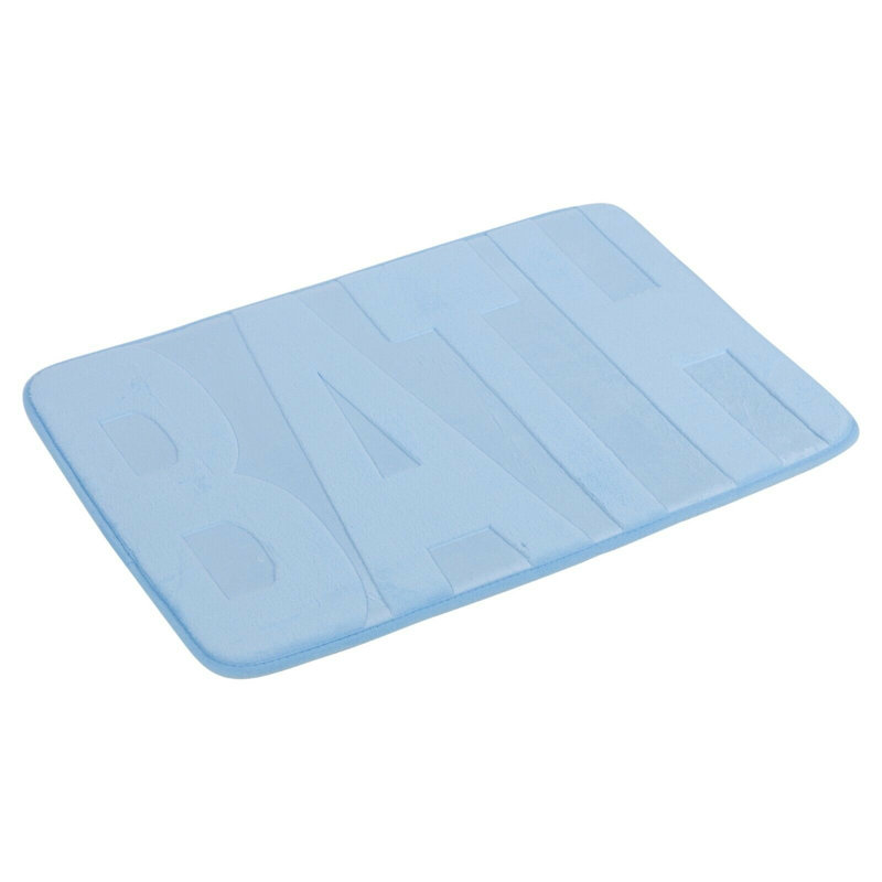 Non-Slip Bath Rug, Light Blue