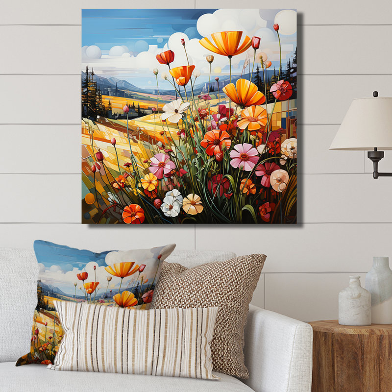 «Abstract Blooms Harmony Field» sur impression sur toile, Toile tendue, H 24 po x l 24 po x P 1 po