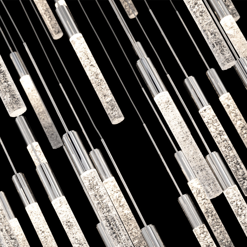Magic LED Pendant, Polished Nickel, 11.6" H x 28" W x 28" D, 25