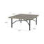 Table de salle à manger en aluminium avec trou pour parasol l 63,2 po x L 63,2 po Azur 
