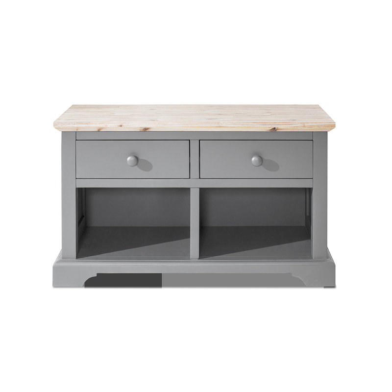 Doria Solid Wood Storage Bench, Dove Grey