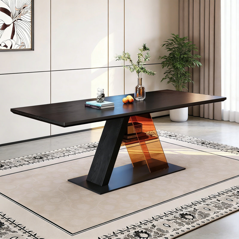 Simple and Creative Design Black Dining Table
