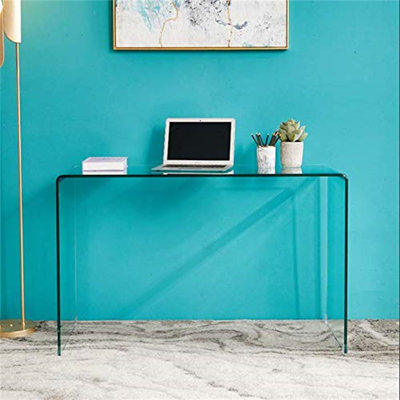 Modern Curved Console Glass Table Curved Transparent Table