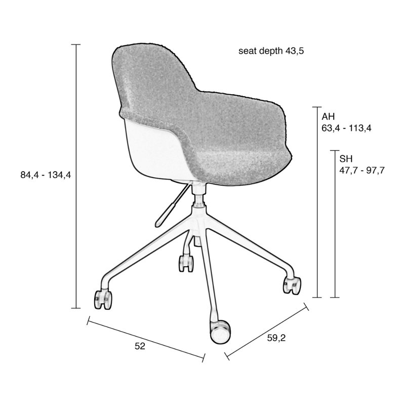 Albert Swivel Task Chair, Green, Green