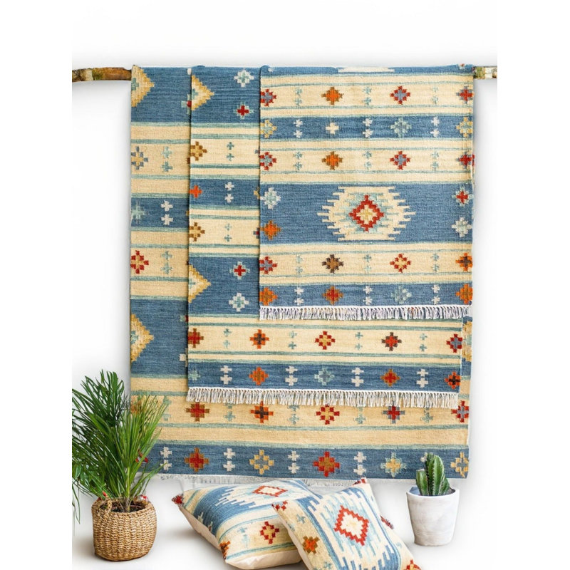 Peddie Geometric Hand Woven Area Rug, Rectangle 150 x 240 cm