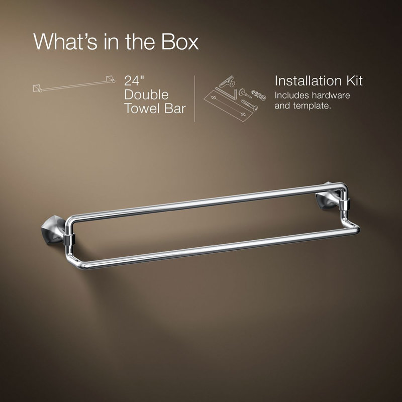 Occasion 24 In. Double Towel Bar, Polished Chrome