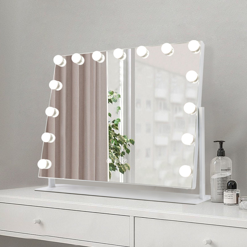 Miroir rectangulaire en métal à DEL