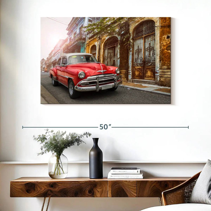 Mehar Red Cuban Car, 26" H x 39" W