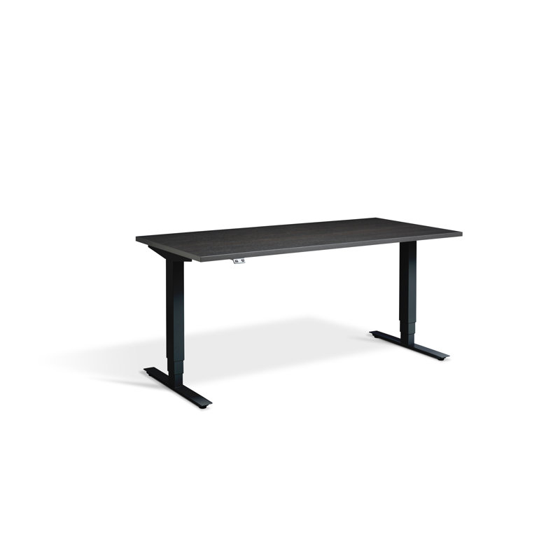Trexler Metal Base Standing Desk, 1300cm H x 1400cm W x 800cm D, Carbon Marine Wood/Black